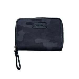 Black Burberry camo zip around Wallet with key rings